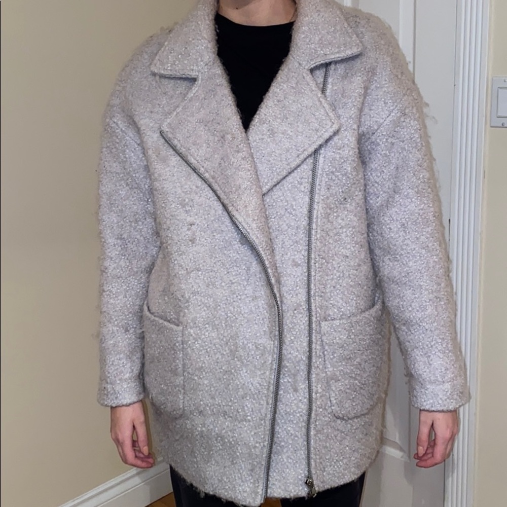 Grey lilac pea coat